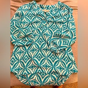 Banana Republic teal and white shirt